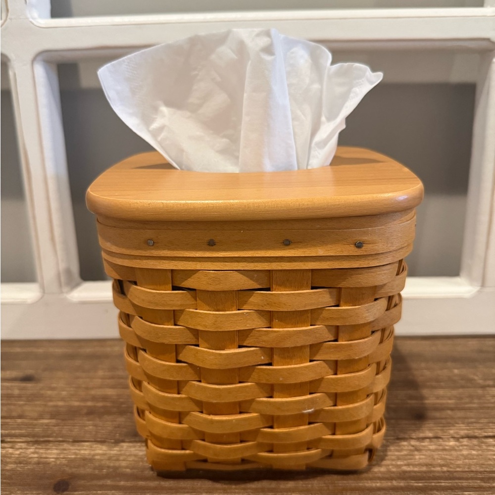 Woven Bamboo Longaberger Tissue Box with Lid